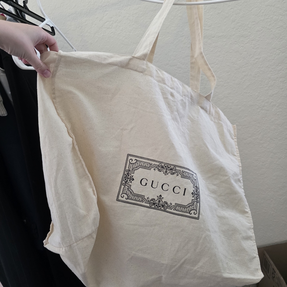GUCCI Reusable Canvas Tote Shoppers Bag Cotton Extra Large